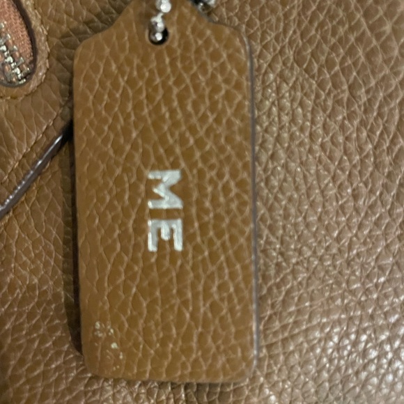 Coach Bella Leather Satchel in Chocolate Brown with silver accents.